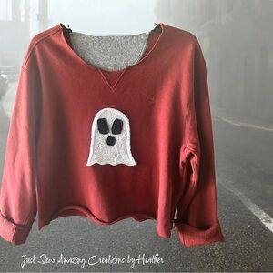 Red Ghost Patch Sweater